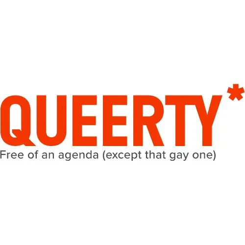 Queerty free of an agenda (except the gay one) Logo